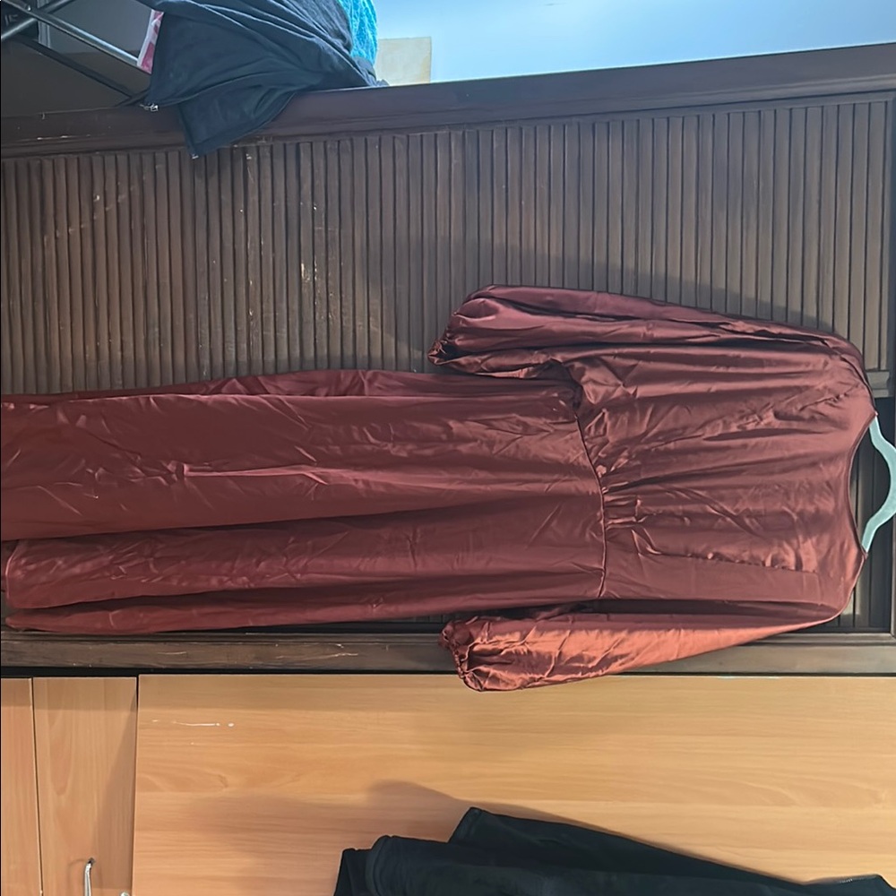 Elegant Rust Maxi Dress